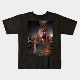 HALLOWEEN IN A GREEK COURTYARD Kids T-Shirt